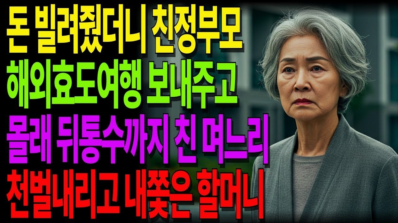 며느리에게 돈 빌려줬더니… 친정 부모 해외여행 보내고 몰래 뒤통수까지 친 결과｜천벌 내린 시어머니의 통쾌한 반격｜노후사연 오디오북 오디오북 사연라디오 노년의지혜 인간관계