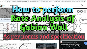 Rate Analysis of Gabion wall | How to Prepare Rate Analysis Format in MS-EXCEL