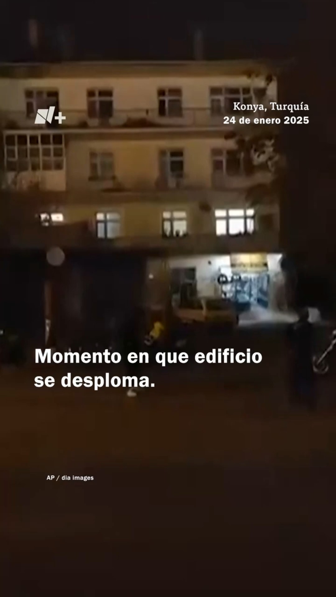 Momento en que edificio colapsa; rescatan a tres sepultados #nmas #shorts #turquia