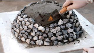 DIY flower pots from Stone, Simple Pebbles / Home craft pots project