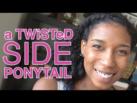2-minute-twisted-side-ponytail-|-short-long-"natural-hair"