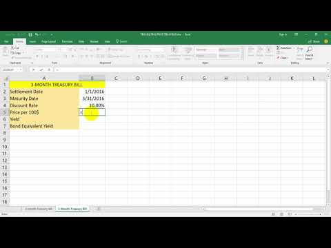 How to use the Financial Functions TBILLEQ, TBILLPRICE, TBILLYIELD