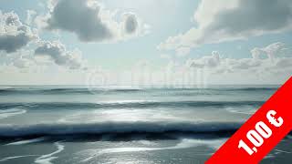 Cloud Reflections on Calm Sea — Serene Horizon HD 1080p Footage