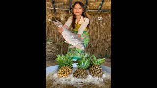 Reaksmey Chef  - Pineapple With Big Fish Yummy Cooking