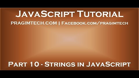 Strings in JavaScript