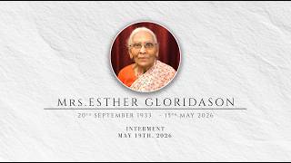 Mrs. Esther Gloridason || Interment || 19th May 2026