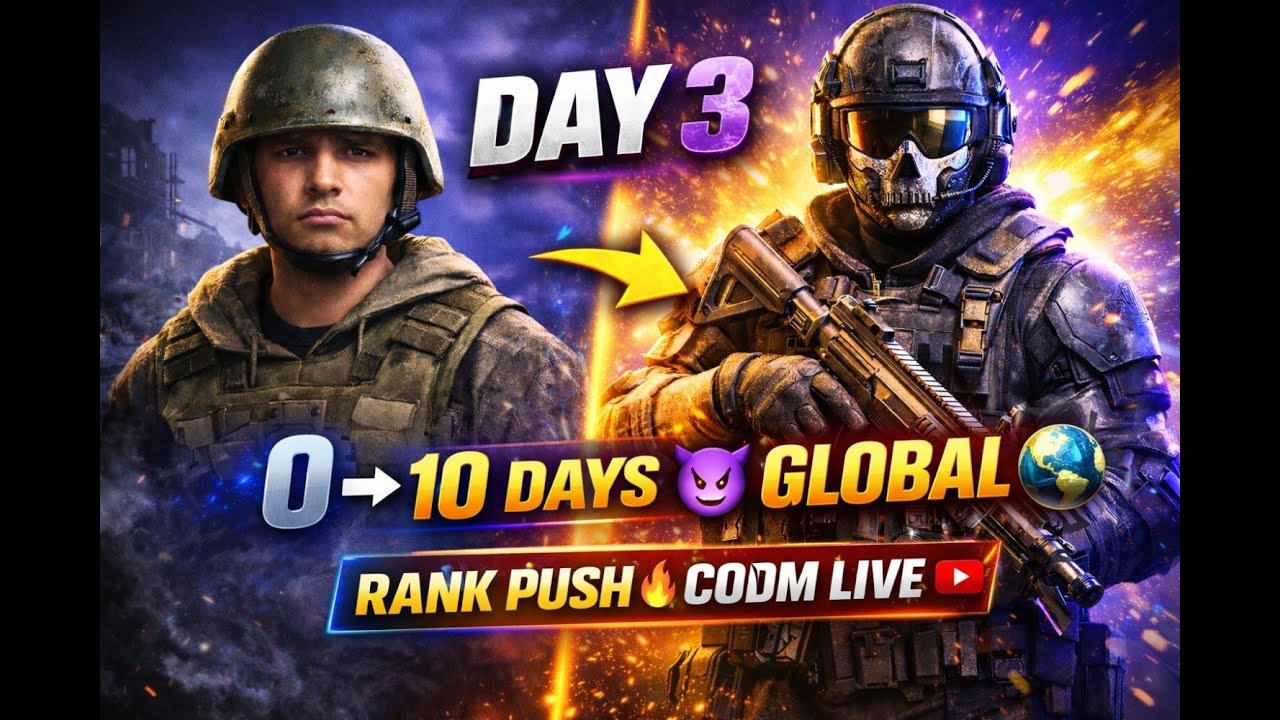 DAY 3 🔥 10 DAYS 😈 0 TO GLOBAL | CODM RANK PUSH LIVE - YouTube