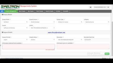 Add New Enquiry(ENQUIRY MANAGEMENT)