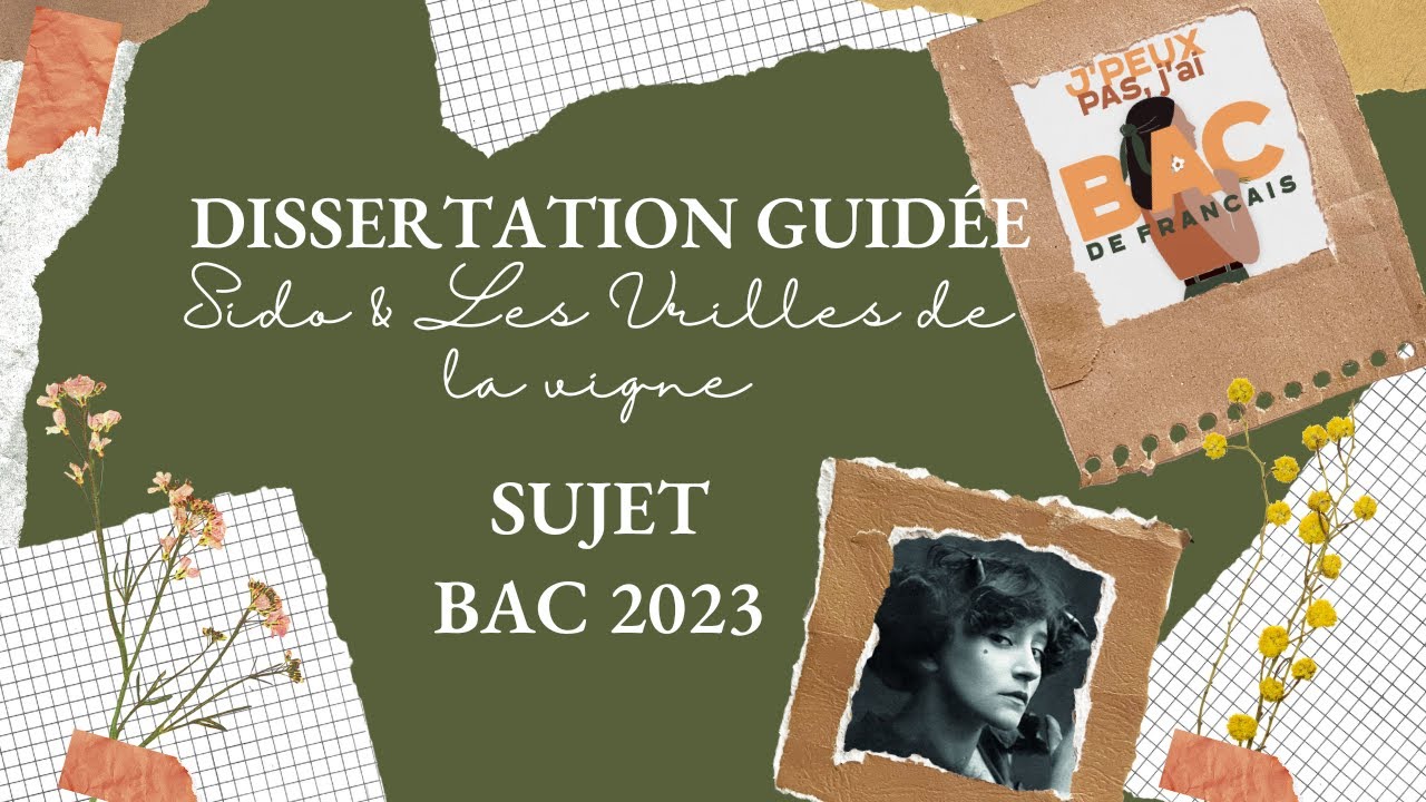 DISSERTATION GUIDÉE SIDO ET LES VRILLES DE LA VIGNE SUJET BAC 2023