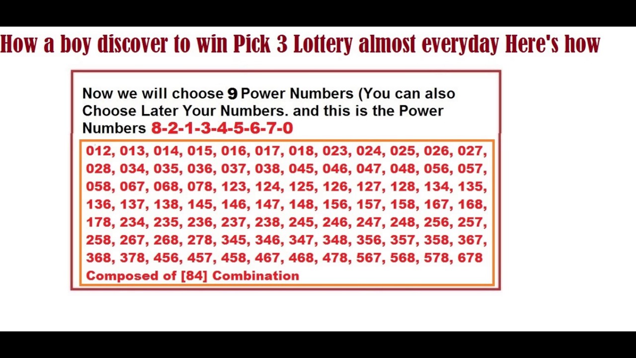 How a boy discover to win the Pick 3 Lottery almost everyday Here's How
