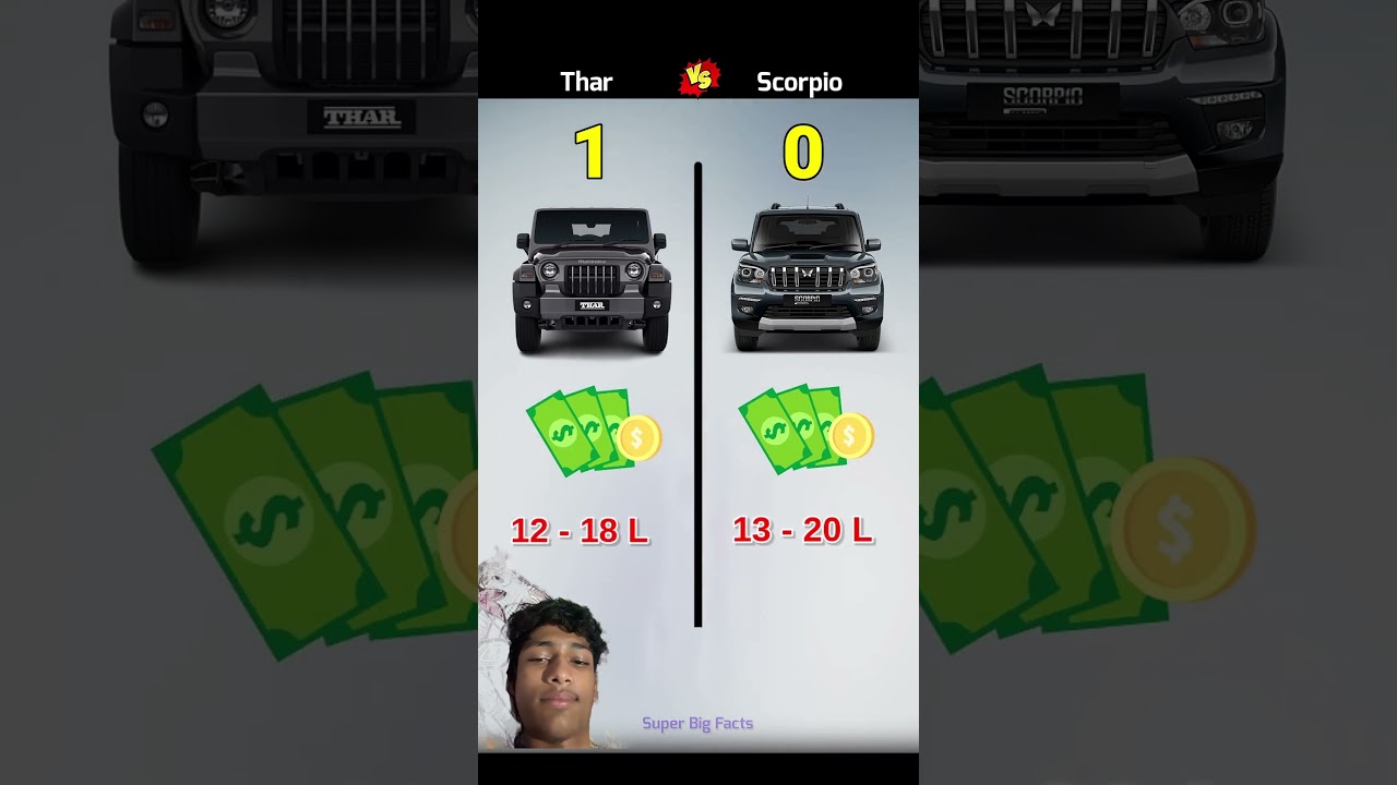 Mahendra Thar VS Scorpio #challenge #facts #viral #amazing #trending #shorts