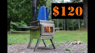 Fltom Stainless Steel Tent Stove! Unboxing, assembly, and test fire. Cheapest SS woodstove on AMAZON