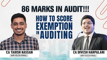 86 Marks in Audit??!! | How to score Exemption in CA Inter Audit | Auditing ABC Analysis|