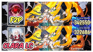 Yunli F2P Lightcone Fall of Aeon vs Clara LC Lightcone Damage Comparison - Honkai Star Rail