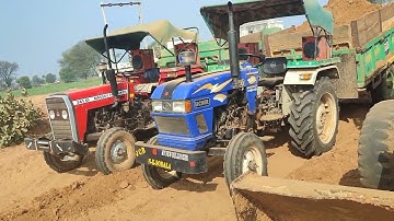 JCB 3dx Xpert Backhoe Loaded Failed Mud | Eicher 380 Tractor | Massey 241&1035 Tractor with Trolly