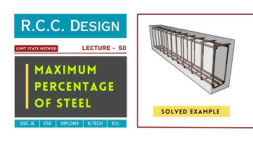 Maximum Percentage of Steel (pt,lim) | Lecture - 50 | RCC Design | Civil TechMate | SSC JE | RRB JE