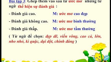 Lớp 4 - Môn Luyện từ và câu - Tuần 9 - Bài Mở rộng vốn từ : Ước mơ