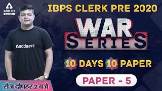 IBPS CLERK 2020 | Maths | War Series | 10 Days 10 Paper (Paper-5) | Adda247