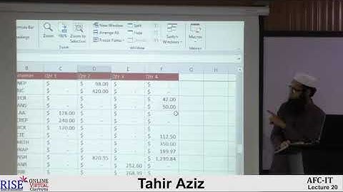 CA AFC 04 IT by Sir Tahir Aziz Lecture # 19 (MS Excel)