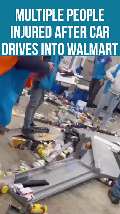 Car drives through Walmart in Canton Michigan