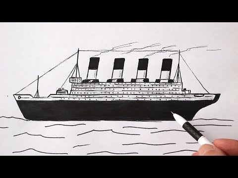 Как нарисовать Титаник легко | Корабль рисунок