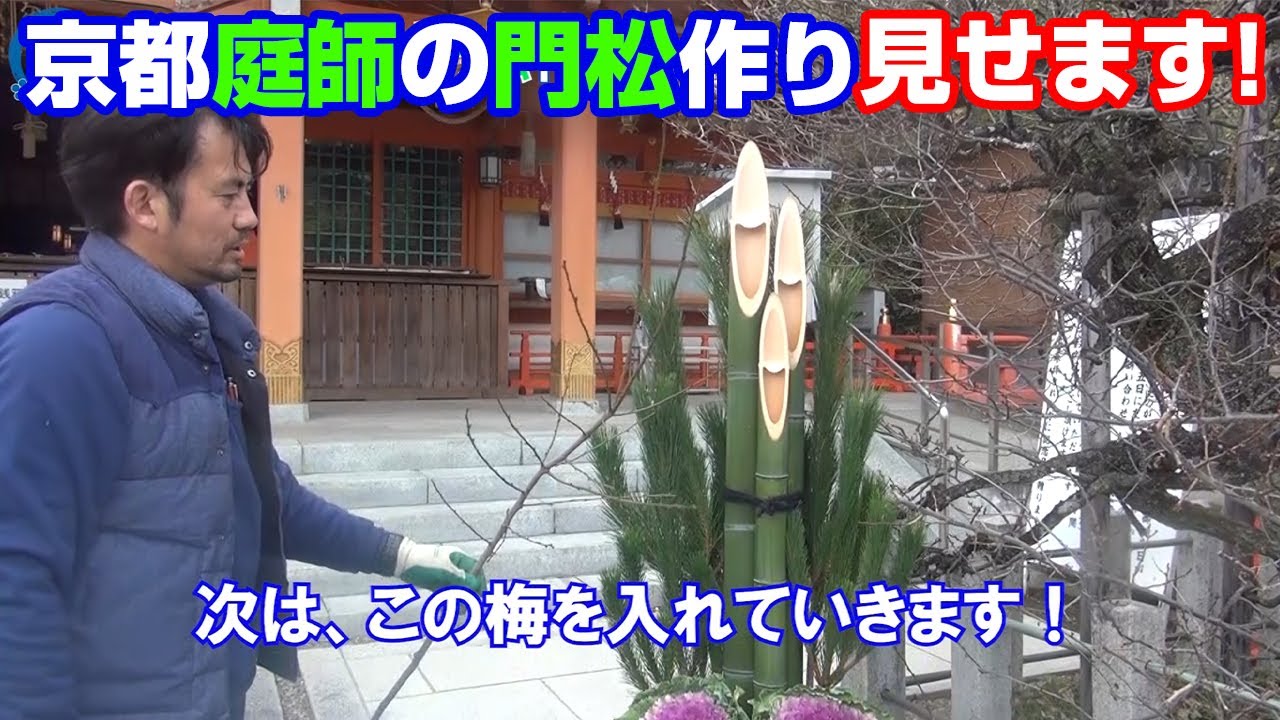 【京都】庭師の門松作り！（長岡天満宮）