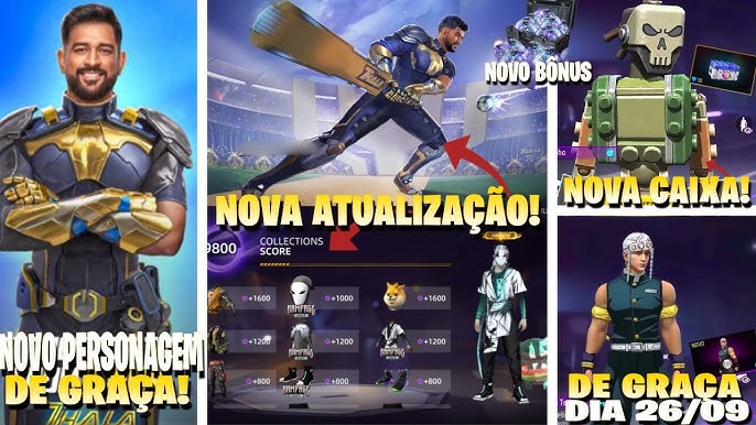 NOVA ATUALIZAÇÃO CHEGANDO! BARBA E BANDEIRÃO, REDENÇÃO 2023 E SKINS DE  GRAÇA, NOVIDADES FREE FIRE 