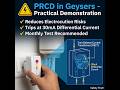 What safety for electrical geysers? PRCD in Geysers. Practical demonstration CBCT-RCD/RCCB,Pin TOP .