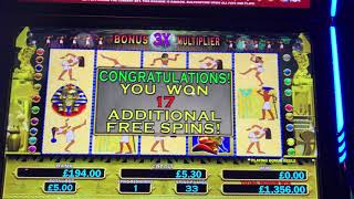 *HANDPAY* Pharaohs Fortune Deluxe £5 max bet bonus with multiple re-triggers screenshot 3
