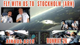 STOCKHOLM (ARN) | Exclusive cockpit views: Approach to runway 26 | Pilots + instruments  + briefing