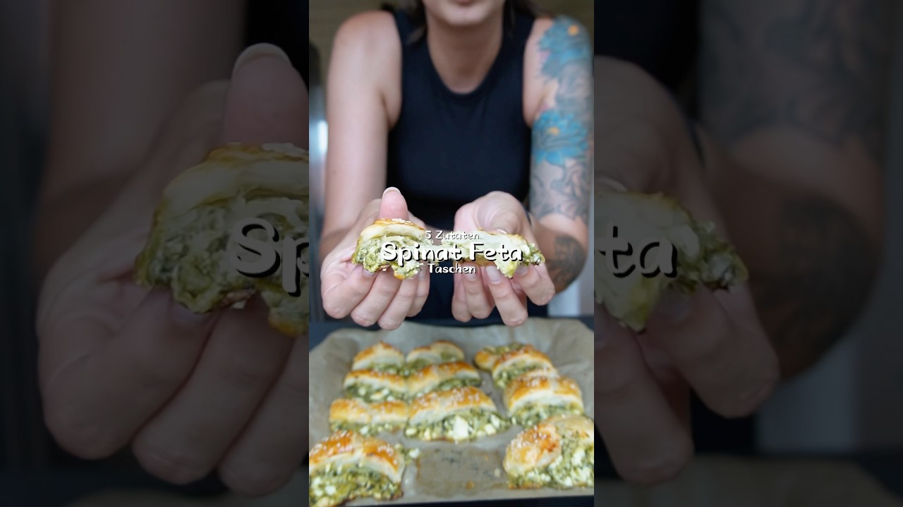 5 Zutaten Spinat Feta Taschen