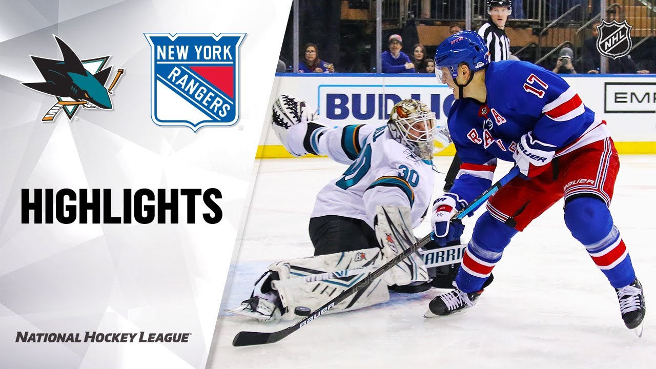 NHL Highlights Sharks Rangers 2/22/20 YouTube