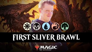 ☀️💧💀🔥🌳 Cascade is BUSTED | The First Sliver Commander | Five Color Historic Brawl MTG Arena