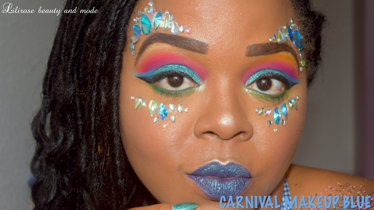 Carnival Makeup blue - YouTube