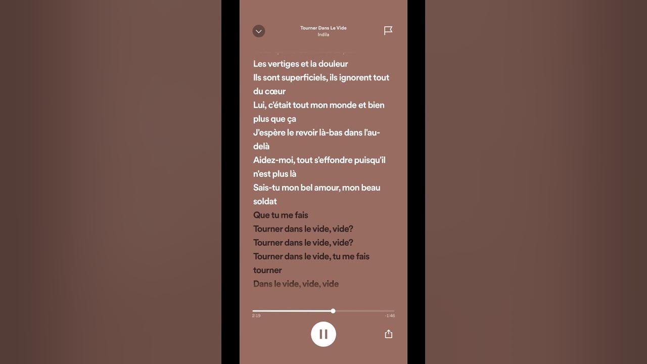 tourner dans le vide #lyrics #pop #lyricvideo #music #tiktok #song
