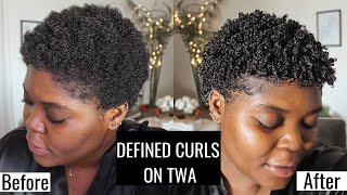 HOW TO DEFINE CURLS ON TWA | SHORT NATURAL HAIR screenshot 4