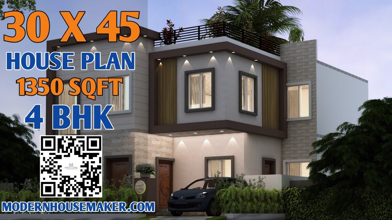 30x45 House Plans || 30x45 House Design || 1350 sq ft House Plan || 30 ...