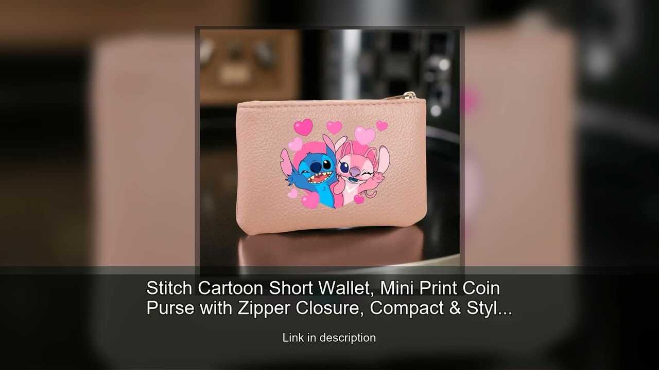 Stitch Cartoon Short Wallet, Mini Print Coin Purse with Zipper Closure, Compact & Stylish for C