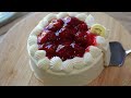เค้กสตรอเบอร์รี่ครีมสด Strawberry Sauce Cake ทำเค้กวันเกิด แบบง่าย มือใหม่ก็ทำได้