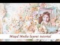 Shabby chic Mixed media scrapbooking layout tutorial - Prima Heaven Sent collection