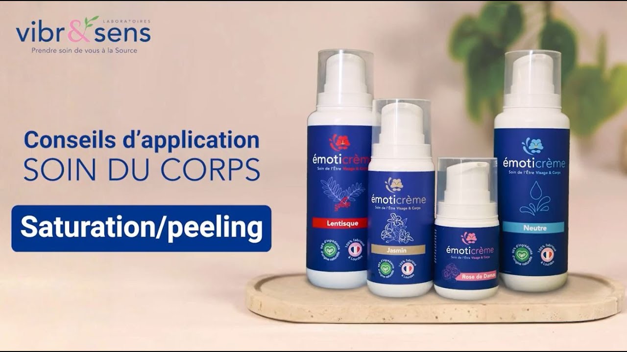 Conseil pour utiliser une émoticrème Vibr&Sens pour le soin du corps. Application quotidienne.