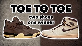 TOE TO TOE: A Ma Maniere Jordan 1 vs Jordan 4. Two of the Best Collaborations In Recent Memory!