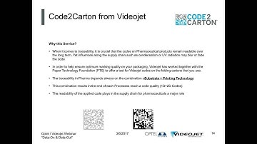 Webinar Videojet Pharma Line: Serialization & Data Management Part 2