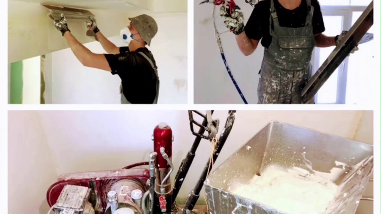 Шпаклевка офиса в Киеве на Льва Толстого, работа механизированным ...