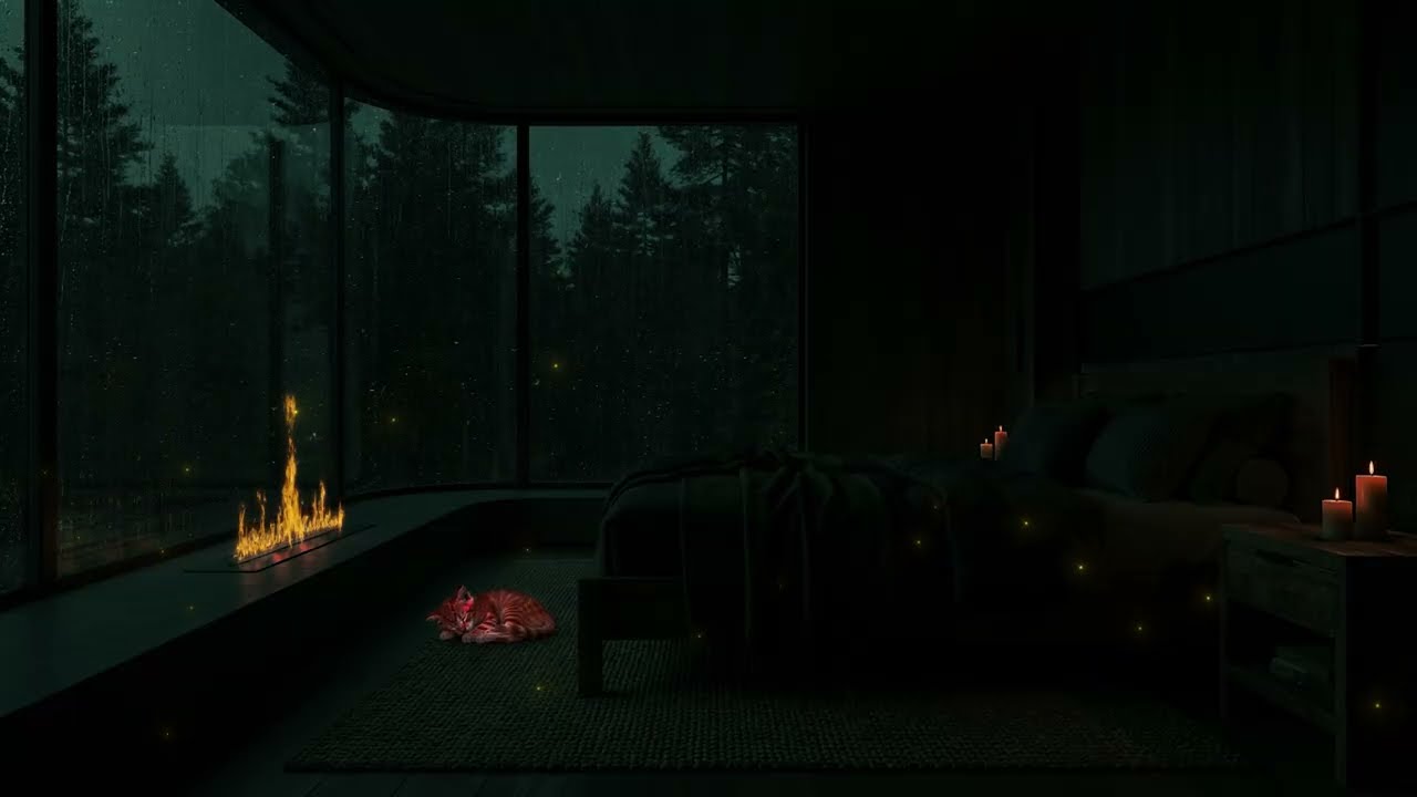 Soft Garden Rain Sounds for Deep Sleep 🌧️ (No Ads) | Dark Bedroom Ambience for Relaxation & Sleep