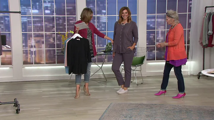 LOGO Lavish by Lori Goldstein Slub Knit Top with S...