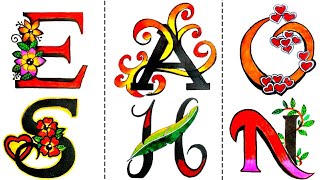 Fancy Letters | Stylish Letter writing| How to write FANCY letters | fancy swirled letters |CURSIVE