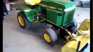 My 1983 John Deere 318 - Setting up for winter, 49 Blower & Plow