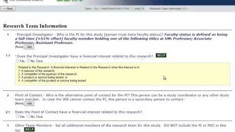 Creating and Submitting an IRB Apllication (1:44)