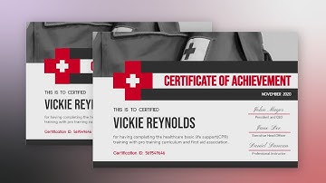 Design a Black & Red First Aid Achievement Certificate for Free using Visual Paradigm InfoART